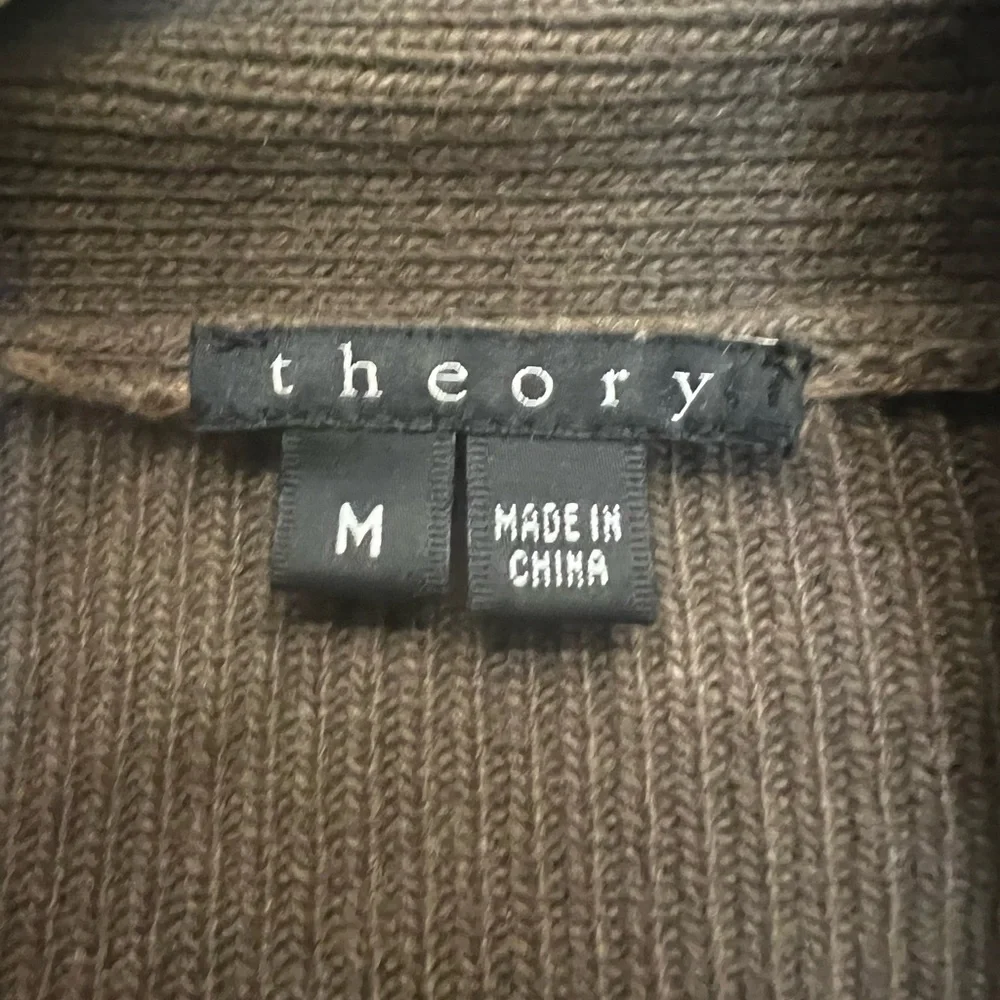 Theory Wool Cashmere Blend Open Front Cardigan Size M